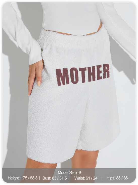 Embroidery Text Letters Plain Shorts