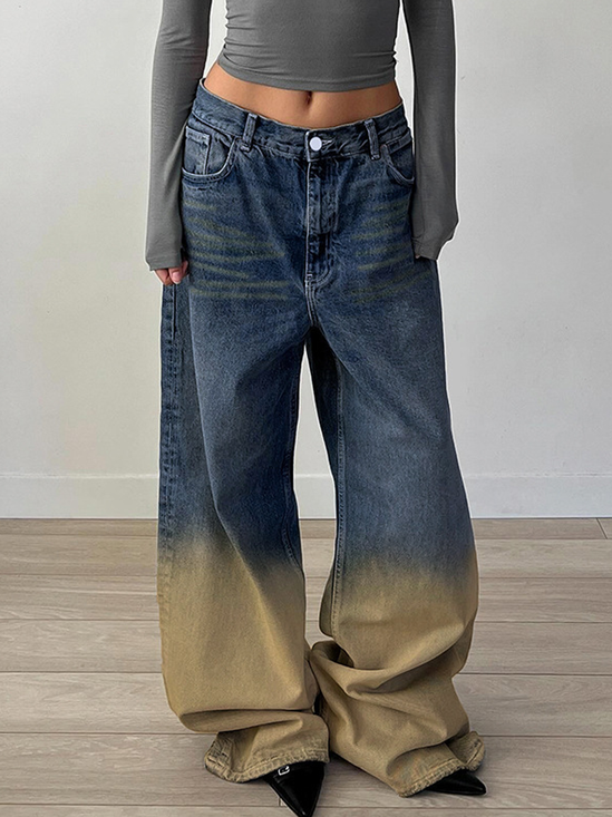 Denim Ombre Straight Pants Jeans