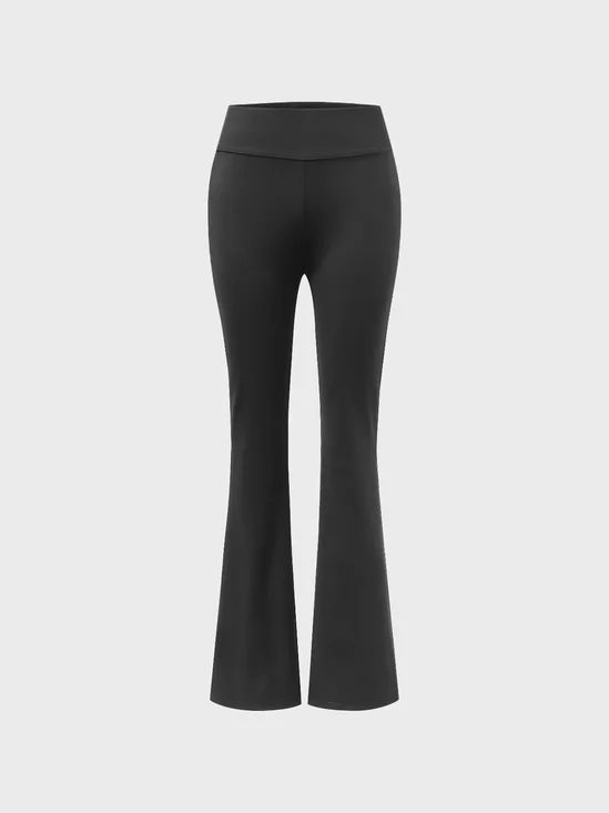 Nylon Plain Flare Pants Pant