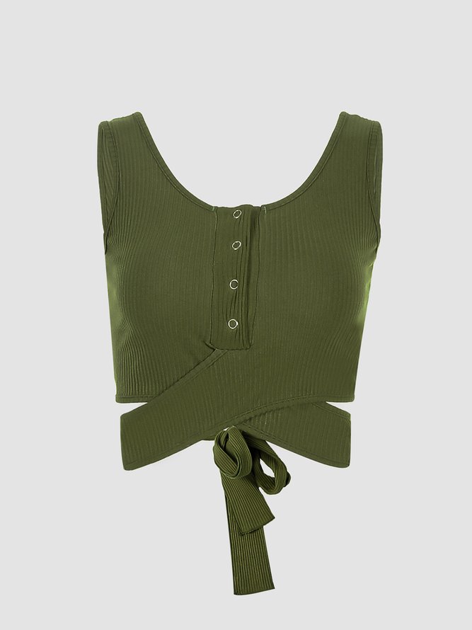 【Clearance Sale】Vintage Army Green Top Tank Top & Cami