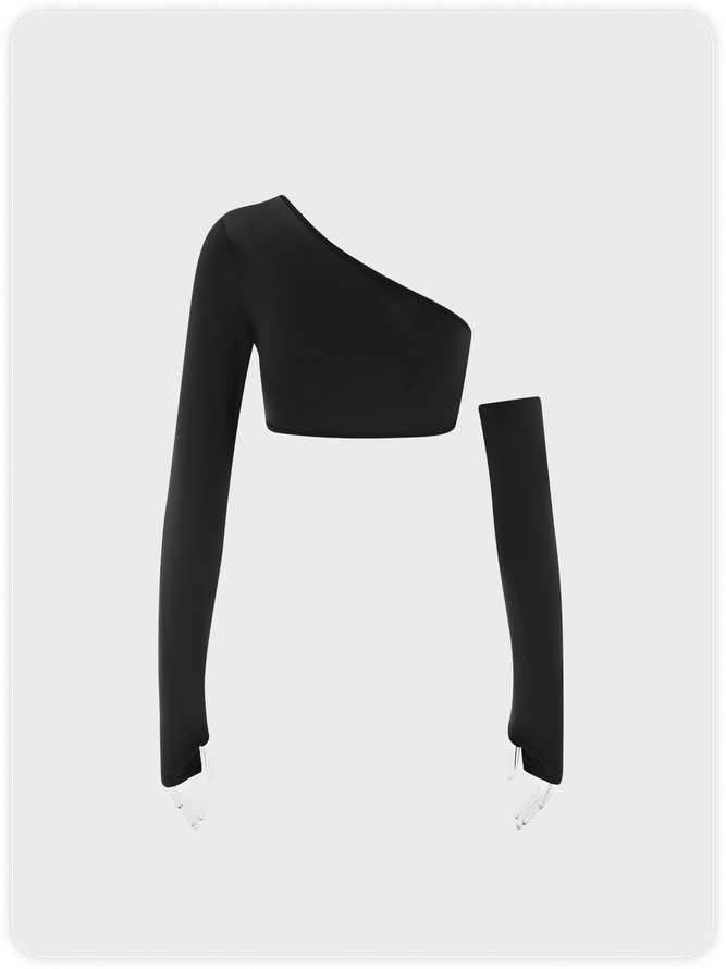 Edgy Black 3M Asymmetrical Design Cyberpunk Top Women Top