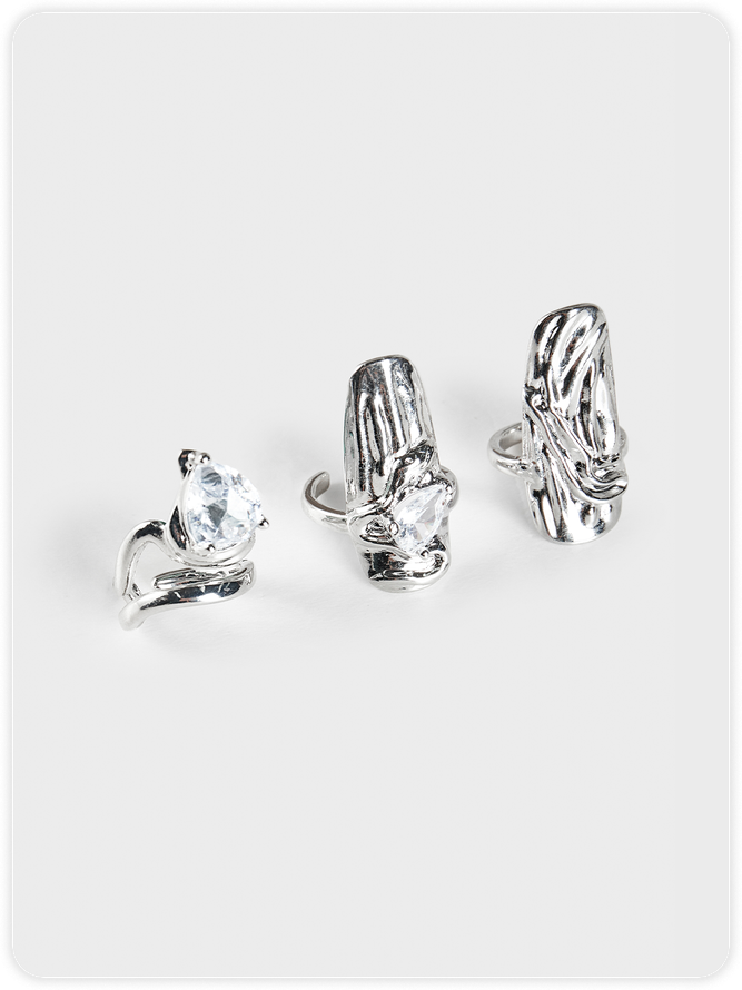 Edgy Silver Accessory Rings