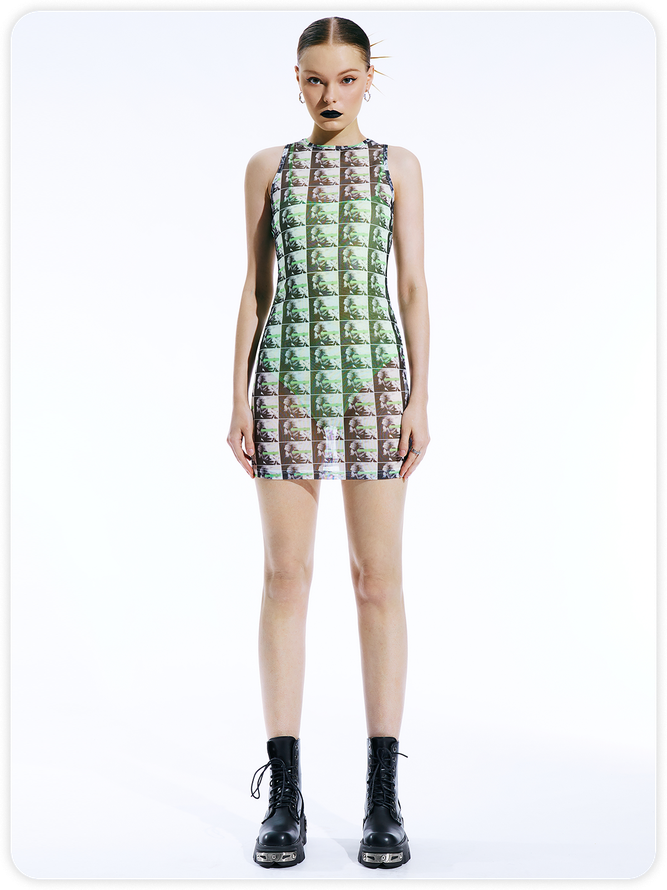 【Final Sale】Green Dress Mini Dress