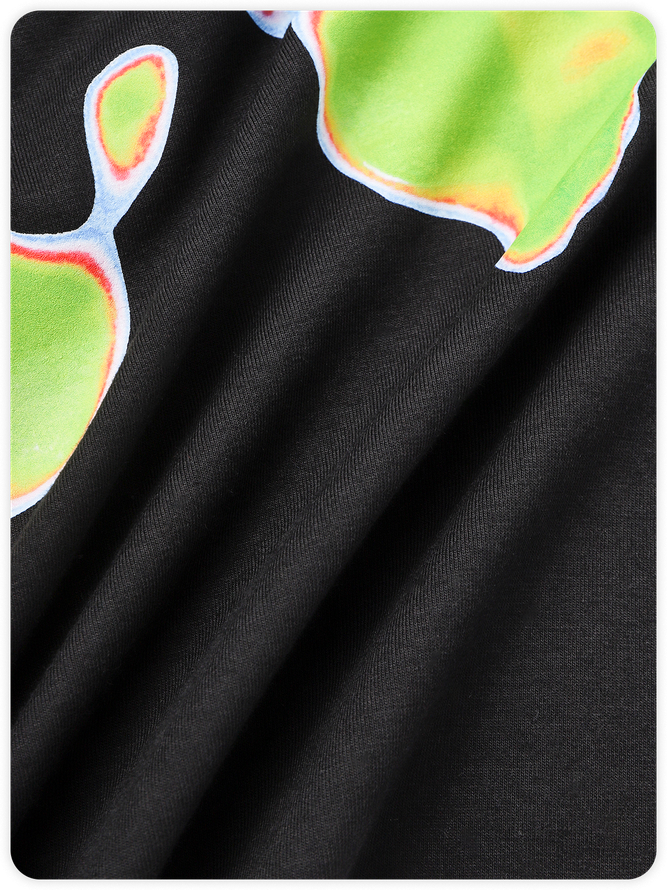 Edgy Black Graphic Hand painted Top T-Shirt
