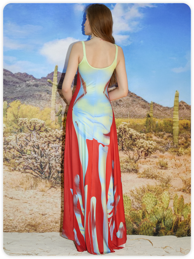 Edgy Green Thermal body print Dress Midi Dress kollyy