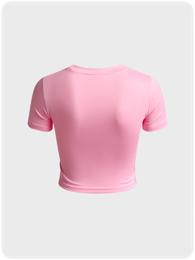 Y2k Pink Letter Star Top T-Shirt