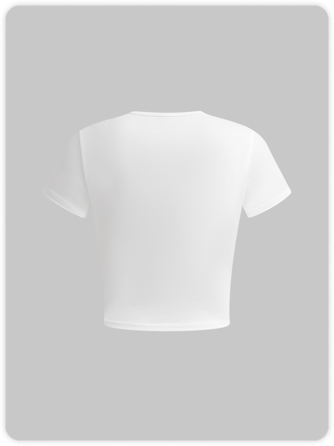 Y2k White Basic Top T-Shirt
