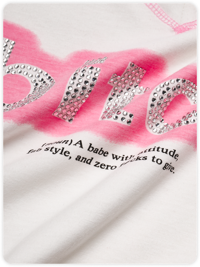 Y2k White Text letters Top T-Shirt
