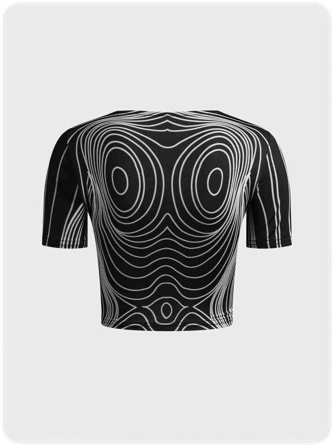 Edgy Black Body print Top T-Shirt