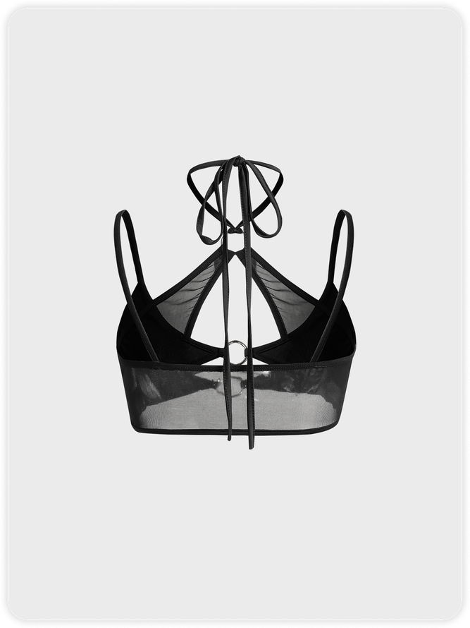 Street Black Cut out Metal Top Women Top