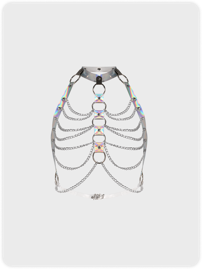 Edgy Silver Top Women Top