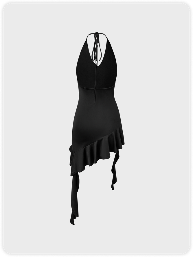 Y2k Balletcore Black Ruffles Dress Mini Dress