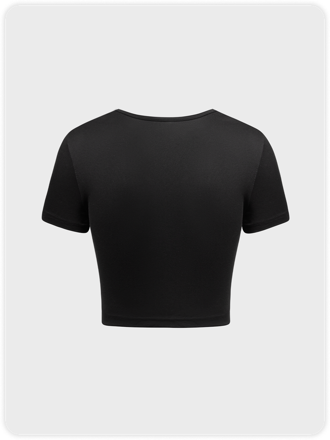 Y2K Black Hotfix rhinestone Basic Top T-Shirt