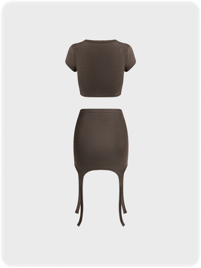 Street Gray Letter Two-Piece Set