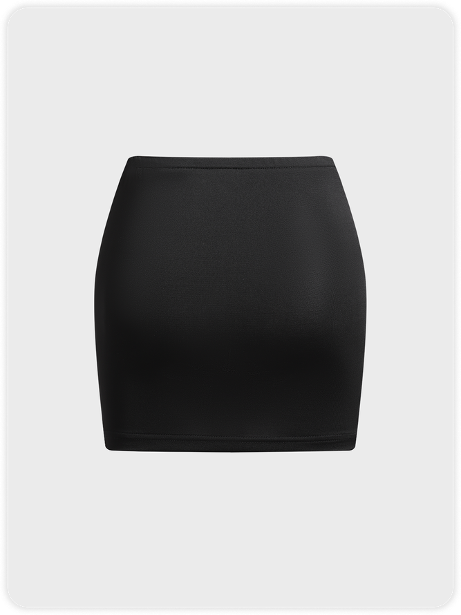 Edgy Black Body print Bottom Skirt