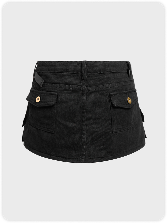【Final Sale】Street Black Bottom Skirt