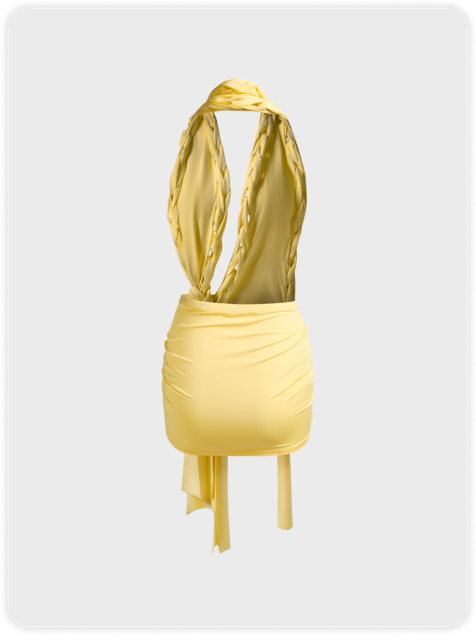 Y2k Asymmetrical design Cropped Dress Mini Dress | kollyy