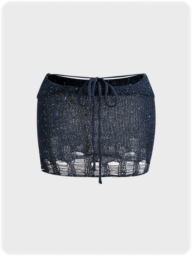 Solid Distressed Knitted Matching Set