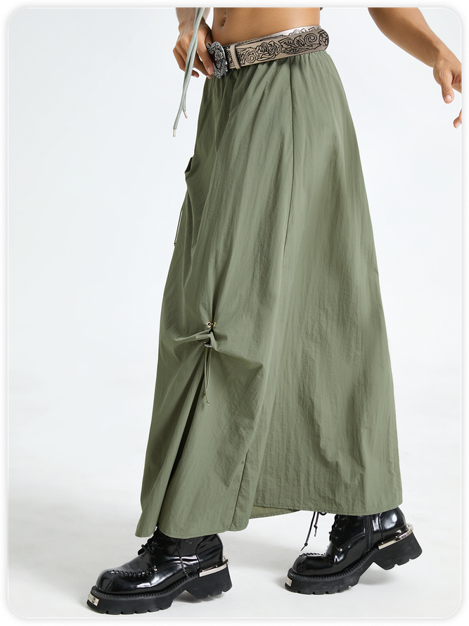 Plain Maxi Parachute Skirt | kollyy