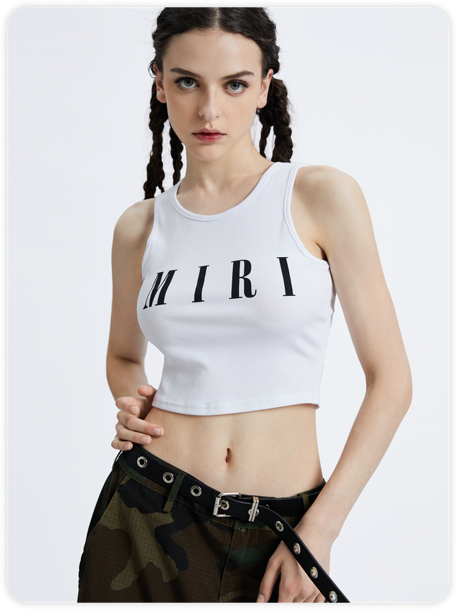 Street White Letter Top Tank Top & Cami