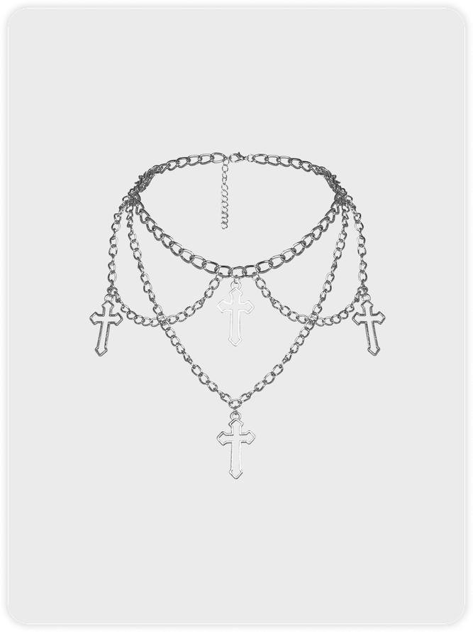 Metal Cross Abstract Necklace