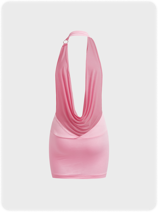 Halter Plain Sleeveless Short Dress