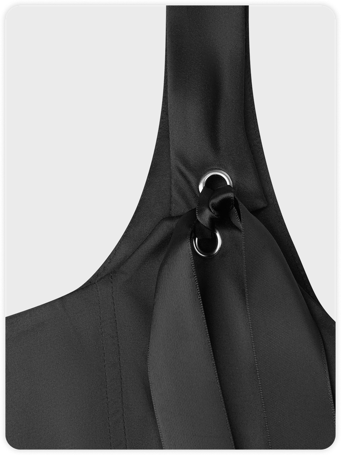 Tie Bow Spaghetti Plain Short Dress