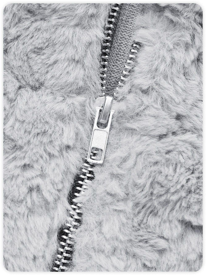 Fuzzy Patchwork Sherpa Stand Collar Long Sleeve Crop Top