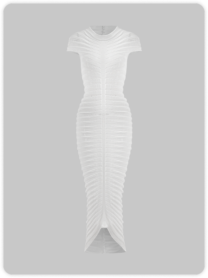 Half Turtleneck Plain Short Sleeve Maxi Dress