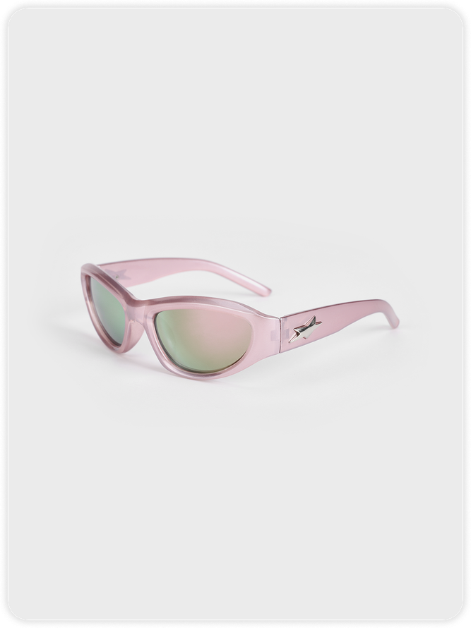 Cat-Eye Plastic Plain Sunglasses