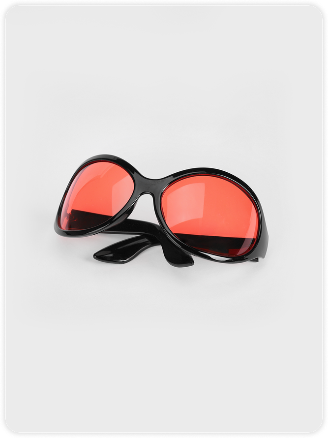Plastic Oval Frame Plain Sunglasses