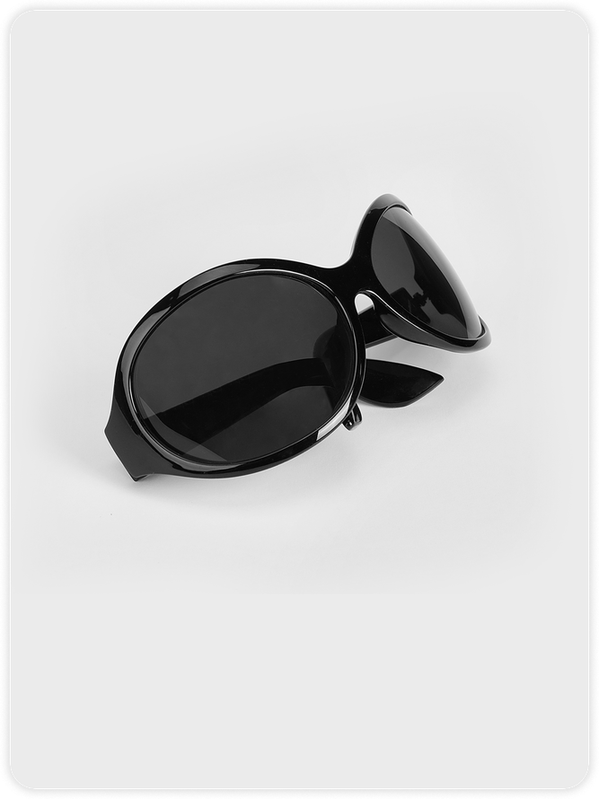 Plastic Oval Frame Plain Sunglasses