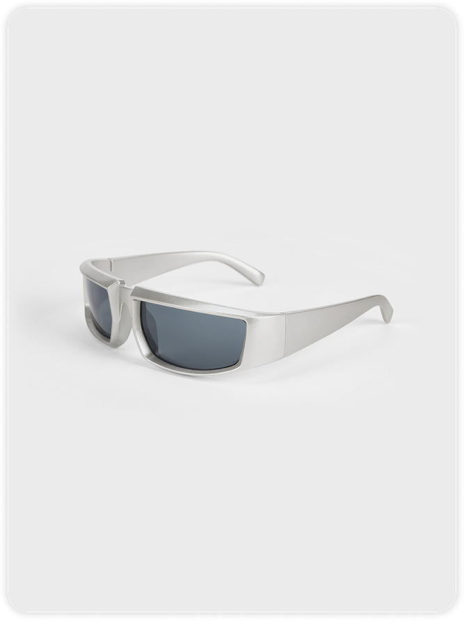 Metallic Square Frame Fashion Sunglasses