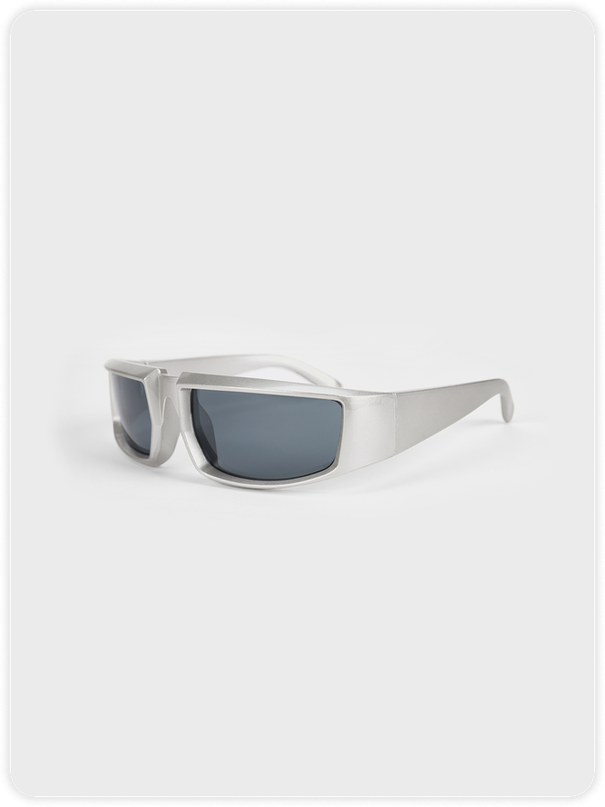 Metallic Square Frame Fashion Sunglasses