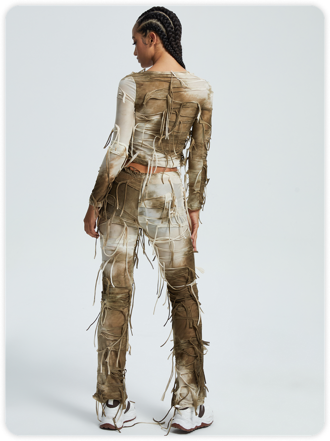 Tie Dye Top With Pant Two-Piece Set