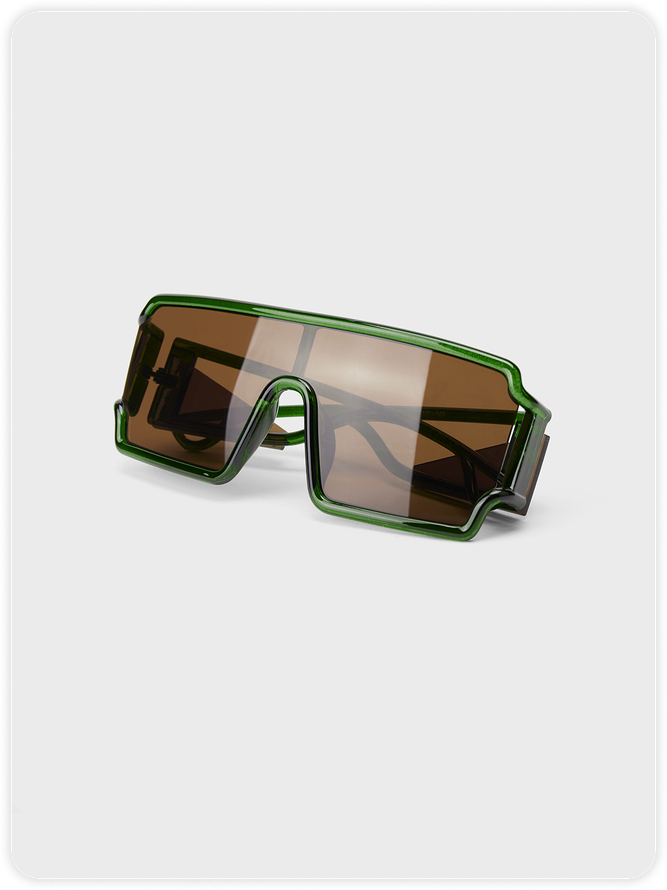 Square Frame Plastic Plain Sunglasses