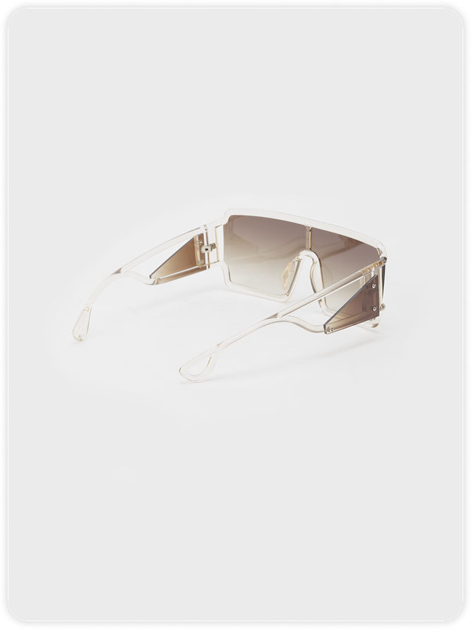 Square Frame Plastic Plain Sunglasses