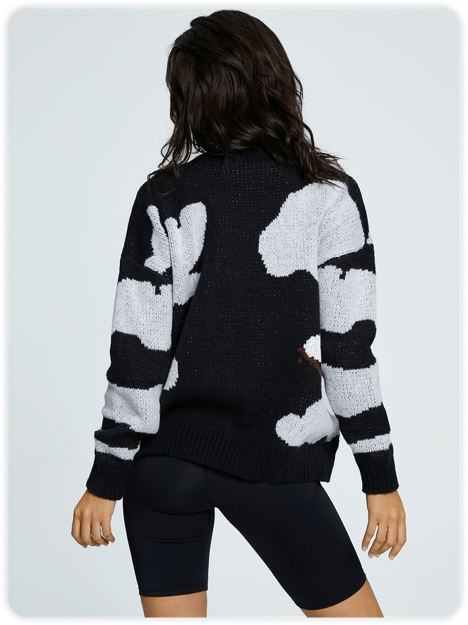 Crew Neck Cartoon Long Sleeve Sweater