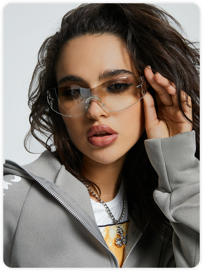 Multi-Color Rimless Fashion Glasses with Box