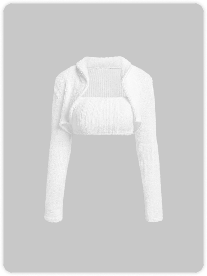 3pcs Knitted Plain Cardigan & Tube & Skirt Set