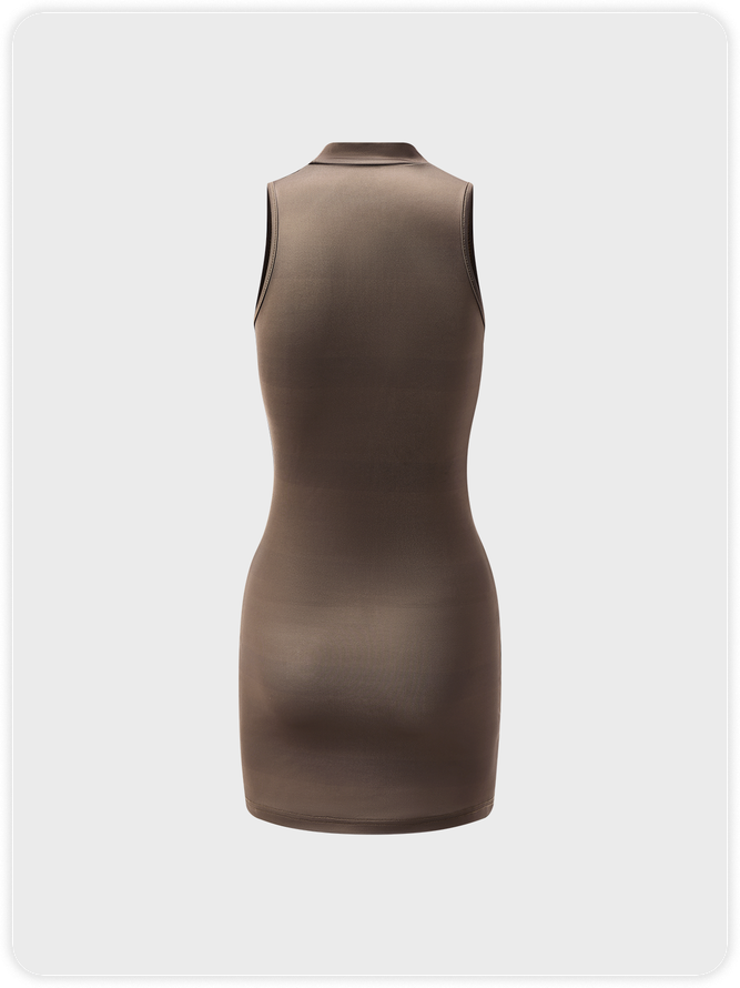 Y2K Brown Figure Cut Out Dress Mini Dress kollyy