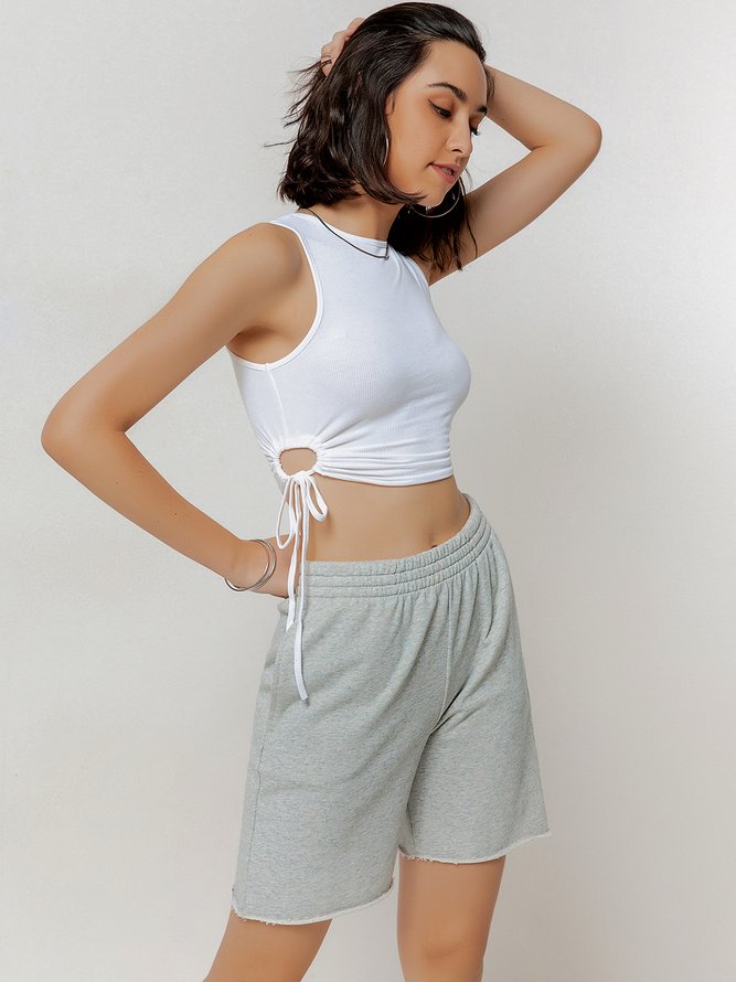 【Clearance Sale】Casual White Top Tank Top & Cami