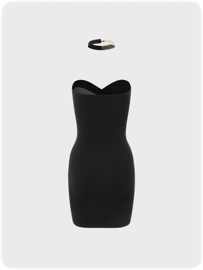 Y2k Black color block asymmetrical design Dress Mini Dress