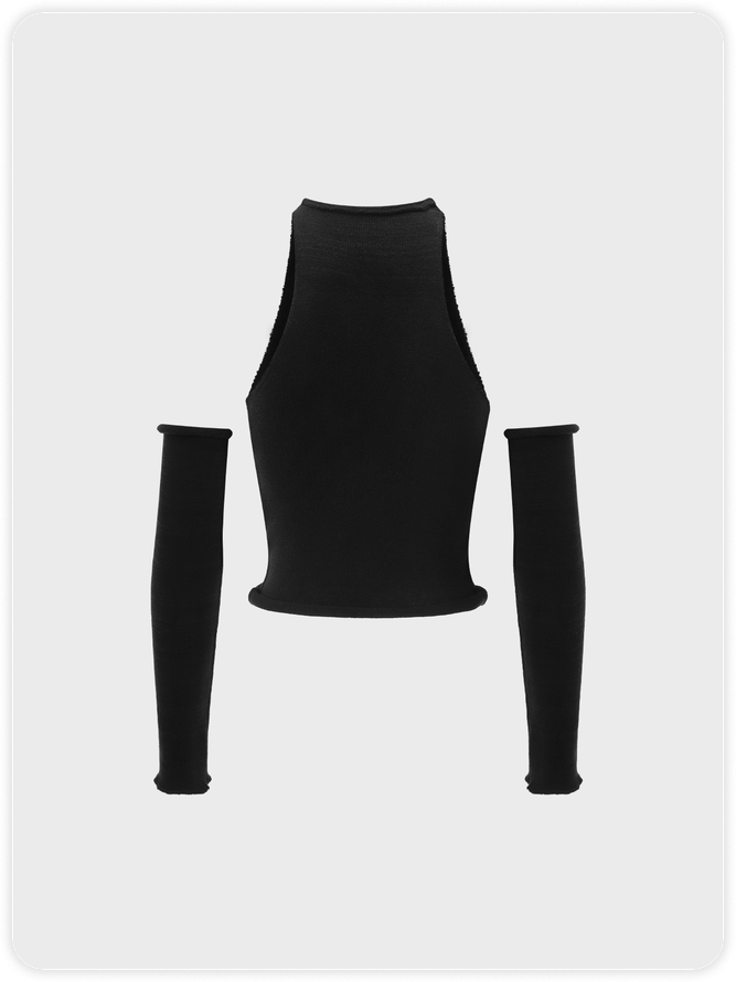 【Clearance Sale】Edgy Black Cut Out Top Sweater