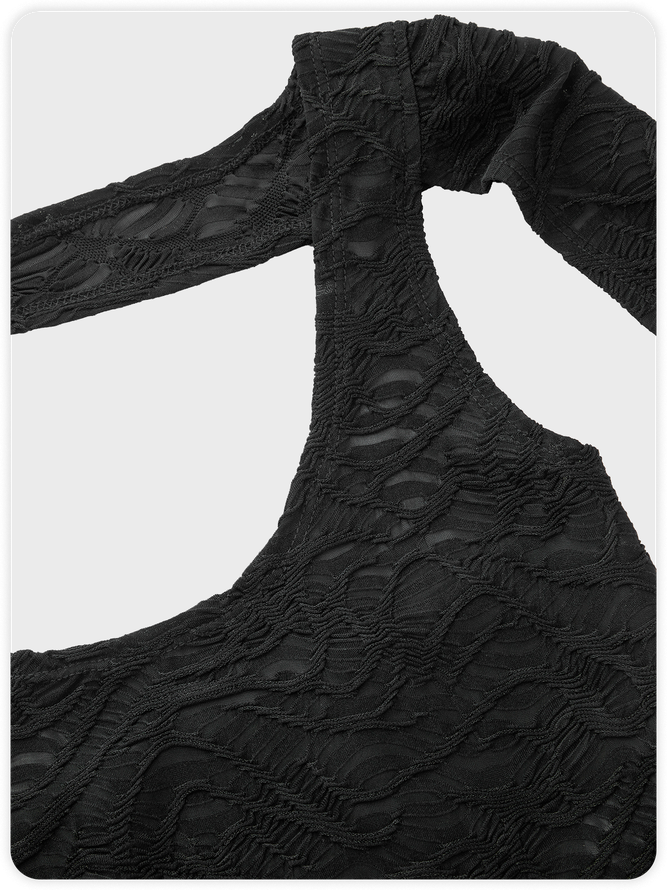 【Final Sale】Y2K Black Asymmetrical Design Deconstructed Top Women Top