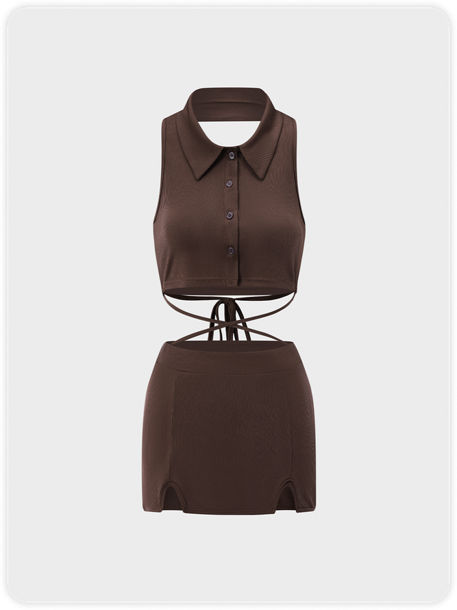 Brown Two-Piece Set