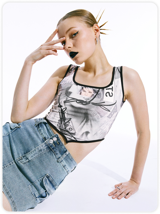【Final Sale】Vintage Gray Top Tank Top & Cami