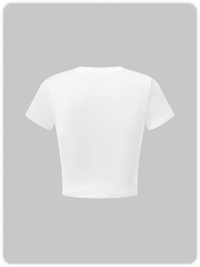 Y2K White Body Print Top T-Shirt