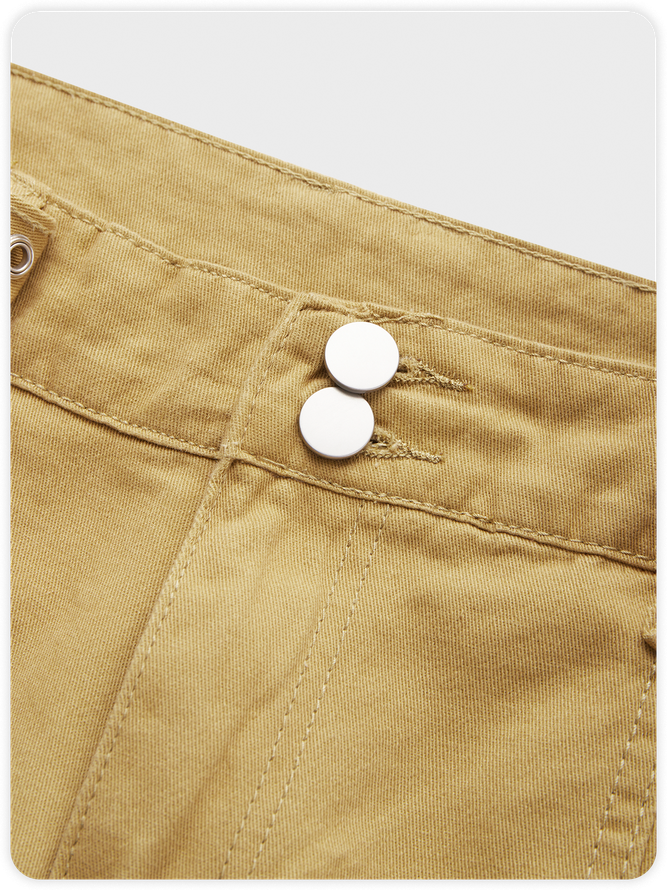 Street White Metal Pockets Bottom Skirt