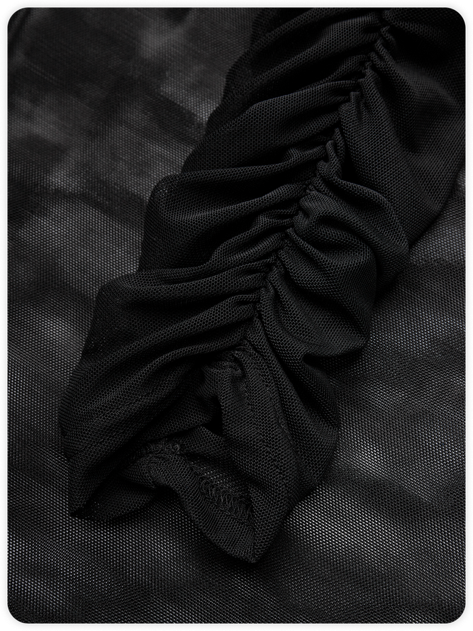 【Final Sale】Street Black Mesh Top Women Top